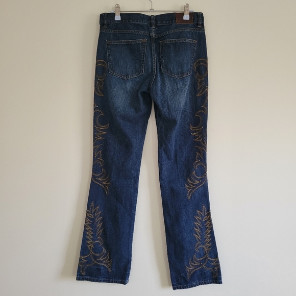 VTG Lauren Ralph Lauren Embroidered with Stud Classic‎ Bootcut Denim 2 - Picture 4 of 9